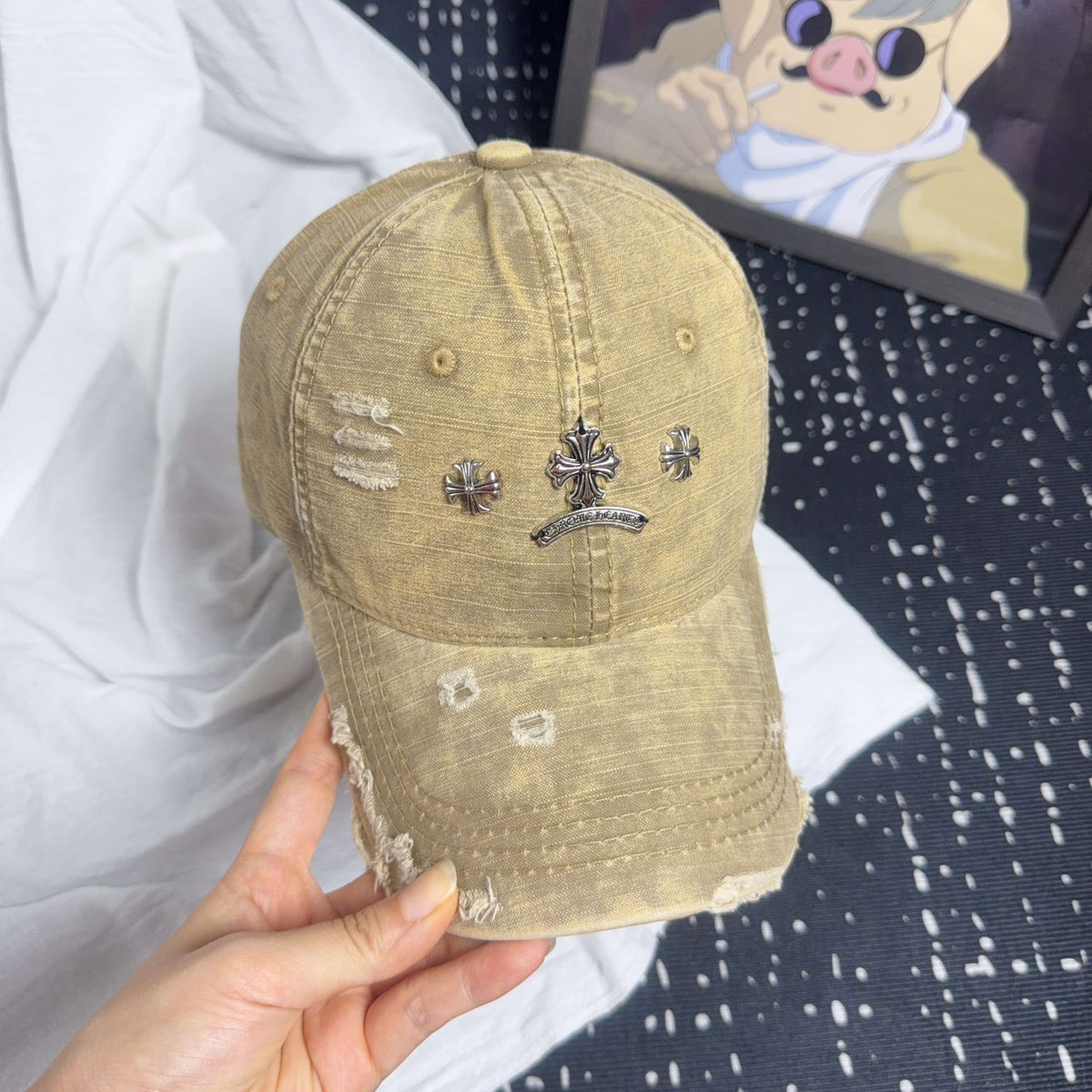 Chrome Hearts Vintage Distressed Baseball Cap
